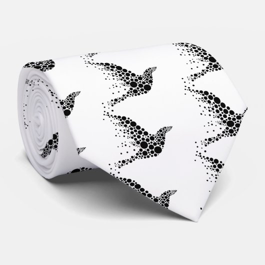 Cravate Oiseau volant noir (Roulé)