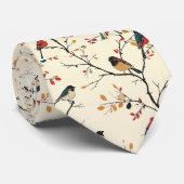 Cravate Oiseaux à la crème (Roulé)