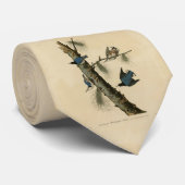 Cravate Oiseaux d'Amérique de Nuthatch Audubon au coeur bl (Roulé)