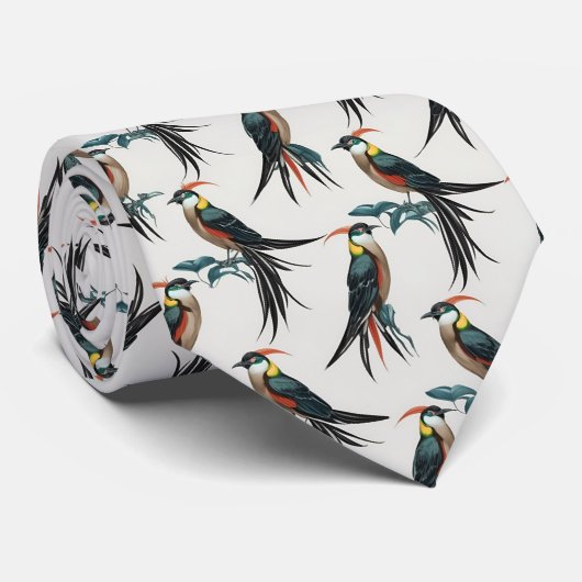 Cravate Oiseaux du paradis (Roulé)
