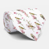 Cravate Oiseaux Et Beaux Fleurs sauvages (Roulé)