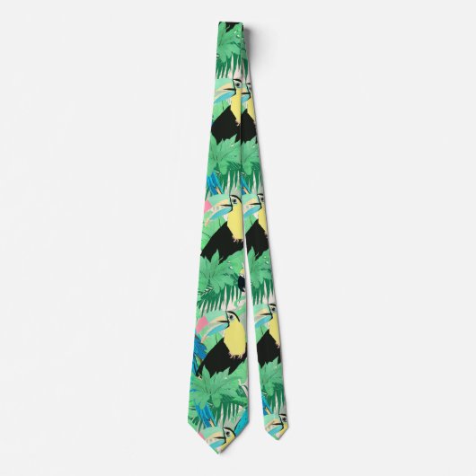 Cravate Oiseaux exotiques modernes & Foliage Conception tr (Devant)