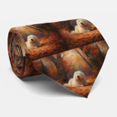 Cravate Old English Sheepdog en automne Leaves Fall Inspir (Roulé)