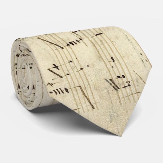 Cravate Old Music Notes (Roulé)