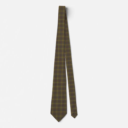 Cravate Olive Blue Orange Plaid Tartan Neck Tie (Devant)