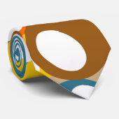 cravate Olive Circles des années 1970 (Roulé)