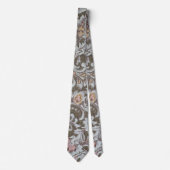 Cravate Olive Floral Design en rose pastel et jaune (Devant)