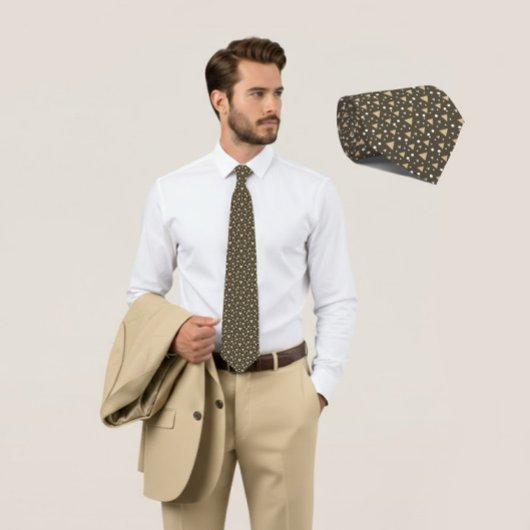 Cravate Olive Geometry Luxe Tie