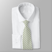 Cravate Olive green and white five stripe pattern (Attaché)