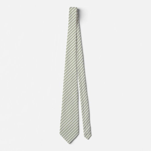 Cravate Olive green and white five stripe pattern (Devant)