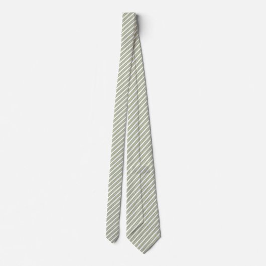 Cravate Olive green and white five stripe pattern (Dos)