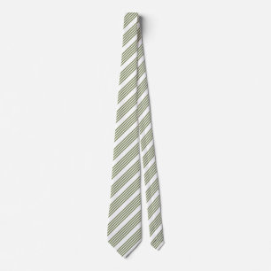 Cravate Olive green and white five stripes pattern
