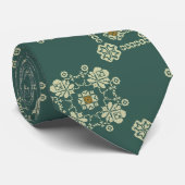 Cravate Olive Green Floral Tatreez Henné Thobe Robe (Roulé)