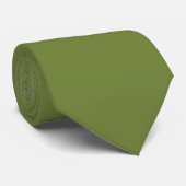 Cravate Olive Green Initiales cachées Couleur solide (Roulé)