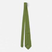 Cravate Olive Green Initiales cachées Couleur solide (Dos)