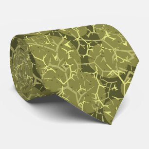 Cravate Olive Green Prickly Cactus Pattern