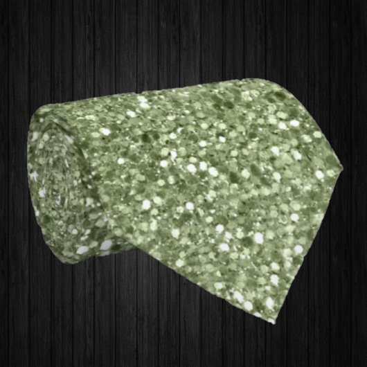 Cravate Olive Green Sparkles Faux Parties scintillant Fanc