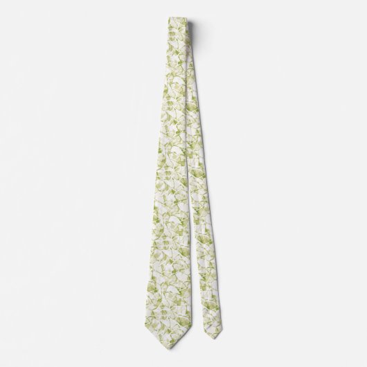 Cravate olive-white abstract fashionable modern pattern    (Devant)