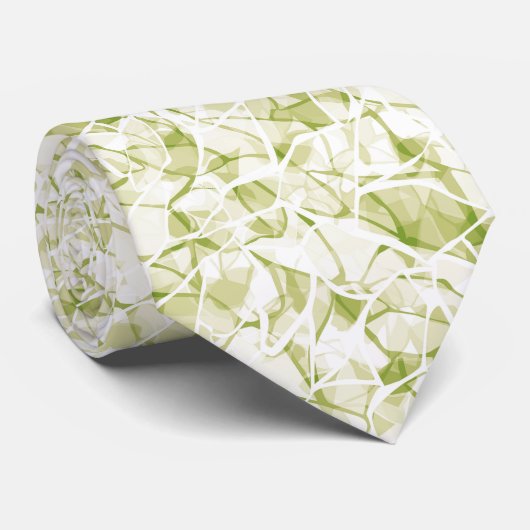 Cravate olive-white abstract fashionable modern pattern    (Roulé)