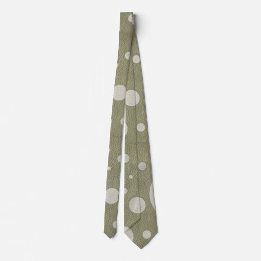 Cravate Olive & White Spots and Dots (Dos)
