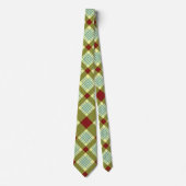 Cravate "Olive Wine Plaid Check" bleu et blanc (Devant)