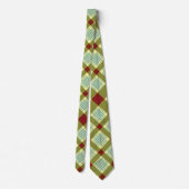 Cravate "Olive Wine Plaid Check" bleu et blanc (Dos)