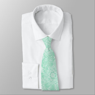 Cravate Olivia Garden Heritage Floral - Menthe