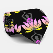 Cravate OM Namaste Spirituelle Lotus Fleur Yoga Pose (Roulé)