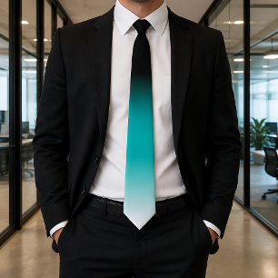 Cravate Ombre blanc turquoise noir