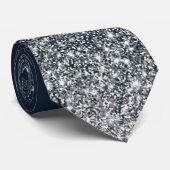 Cravate Ombre dégradé brillant Navy White (Roulé)