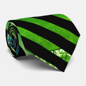 Cravate Ombre Emerald jaune bleu vert (Roulé)