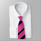 Cravate Ombre Hot Pink Black Multi Diagonal Stripes (Attaché)