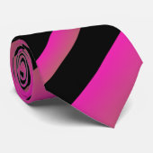 Cravate Ombre Hot Pink Black Multi Diagonal Stripes (Roulé)