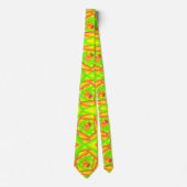 Cravate Ombre jaune orange vert Abyss Art Abstrait (Devant)