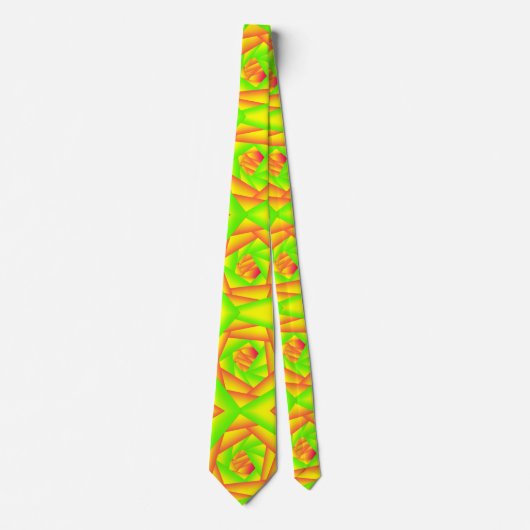 Cravate Ombre jaune orange vert Abyss Art Abstrait (Devant)