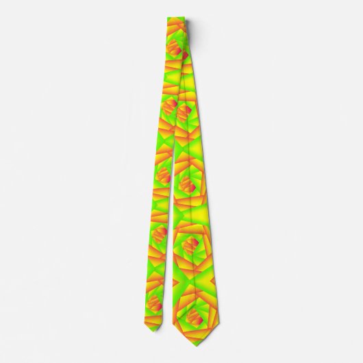 Cravate Ombre jaune orange vert Abyss Art Abstrait (Dos)