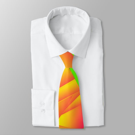 Cravate Ombre jaune orange vert Abyss Art Abstrait (Attaché)