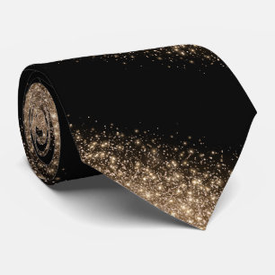 Cravate Ombre Pailleté Noir & Or Élégant