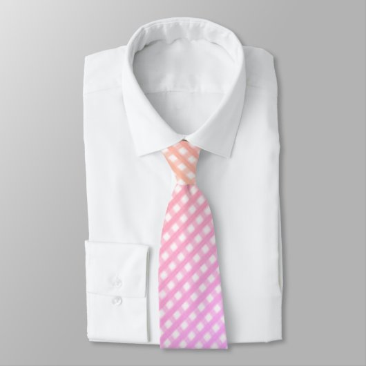 cravate "Ombre Pastel Rainbow En vichy Check" (Attaché)