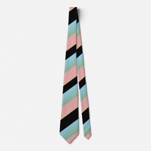Cravate Ombre Pink Blue Green Multi Diagonal Stripes (Devant)