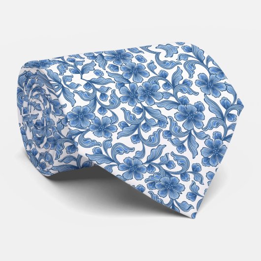 Cravate Omphalodes Blue & Skydiver Blue Mariage Keepsaké (Roulé)