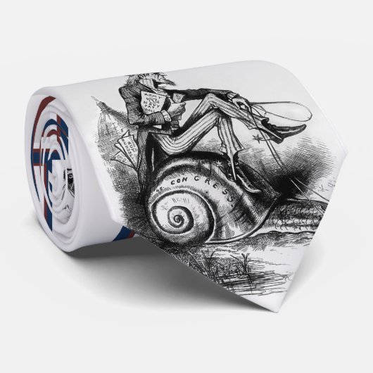 Cravate Oncle Sam montant l'escargot congressionnel (Roulé)