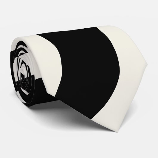 Cravate Ondes de style rétro noir et blanc (Roulé)