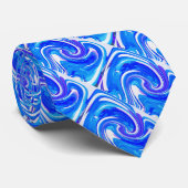 Cravate Ondes océaniques du soir (Roulé)