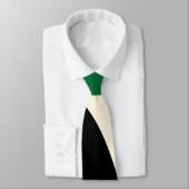 Cravate Ondes Simples 4 en Vert, Crème et Noir (Attaché)