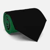 Cravate Ondes Simples 4 en Vert, Crème et Noir (Roulé)