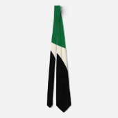 Cravate Ondes Simples 4 en Vert, Crème et Noir (Dos)