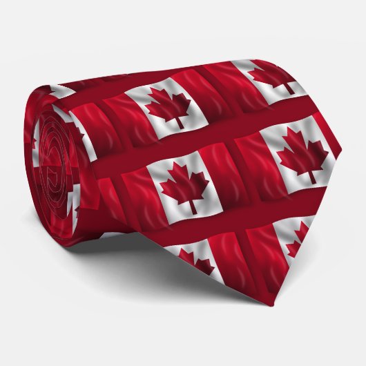 Cravate Ondulation canadienne de drapeau (Roulé)