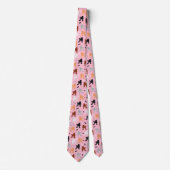 Cravate Oodles de canicules et vaches Motif rose (Devant)