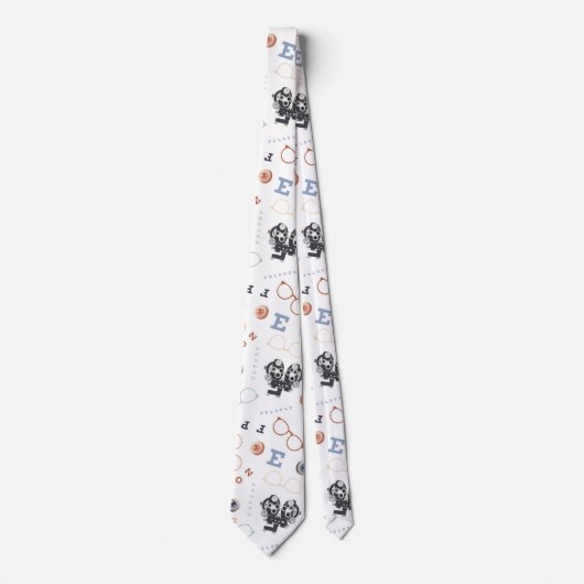 Cravate Optométrie en blanc (Devant)